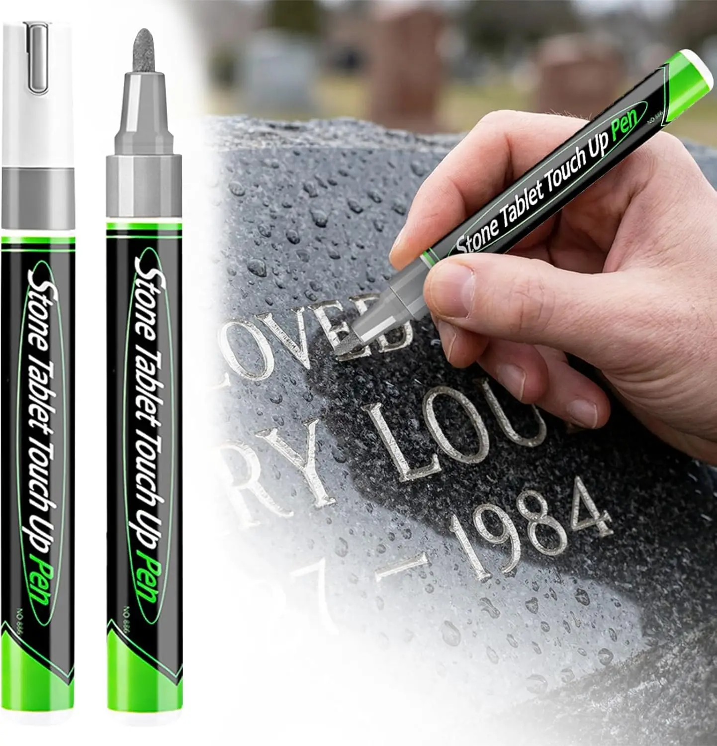Tombstone Marker Pen Easy To Use Memorial Inscription Pen Gravestone Restoration Pen Waterproof For Engraved Inscriptions
