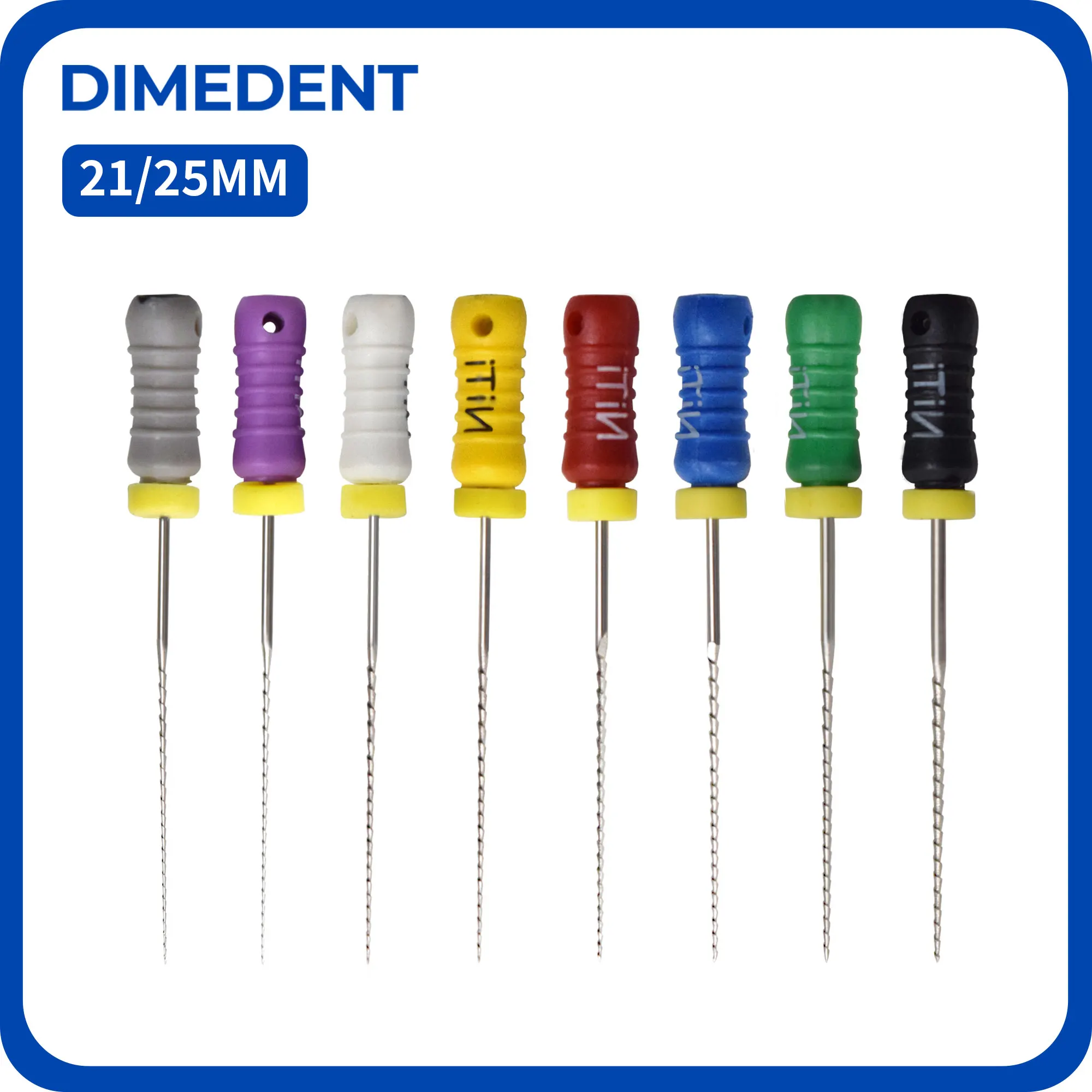 3 Boxes DIMEDENT Endo File Easy To Use #15-40 #45-80 NiTi H Files High-density Thread Structure Nickel-titanium Dentistry Tools