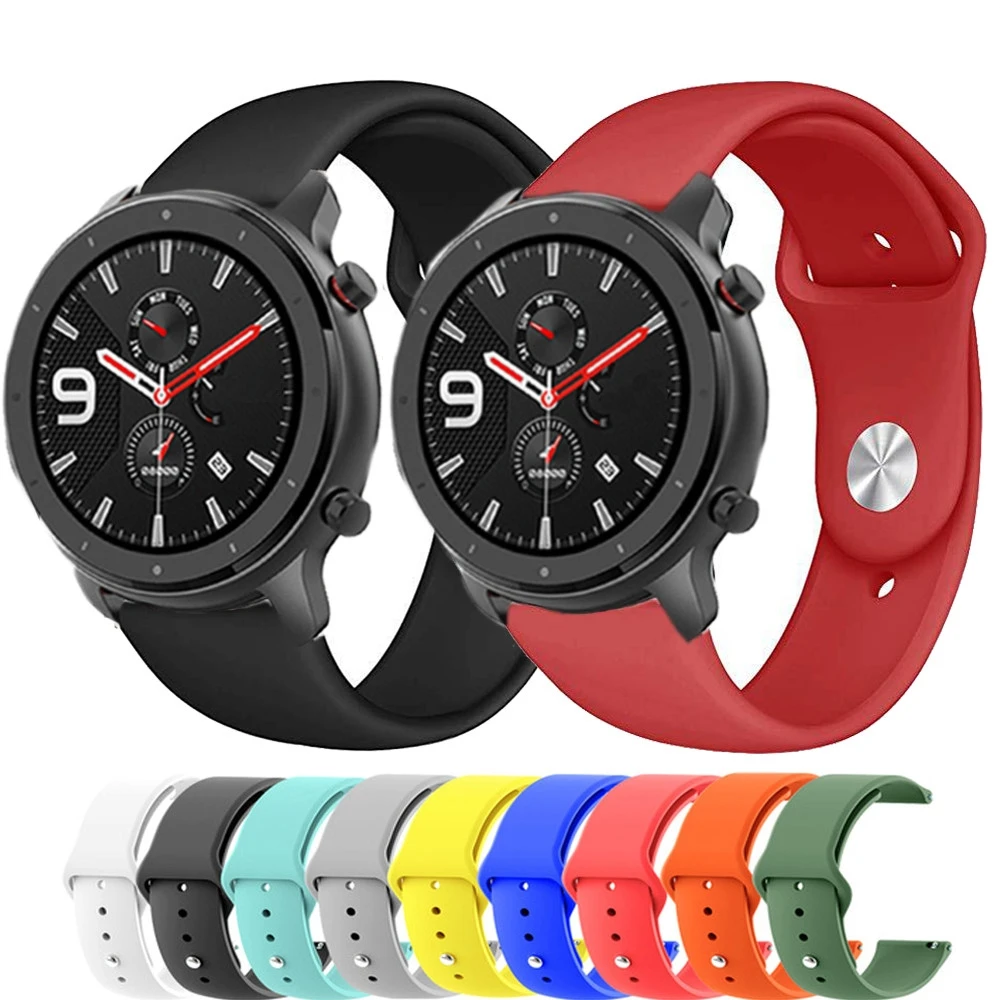 

Силиконовый ремешок 22 мм для Huami Amazfit GTR 47 мм Pace Smart Watch Bands Спортивный браслет для Amazfit Stratos 2 2S 3 Ремешок на запястье