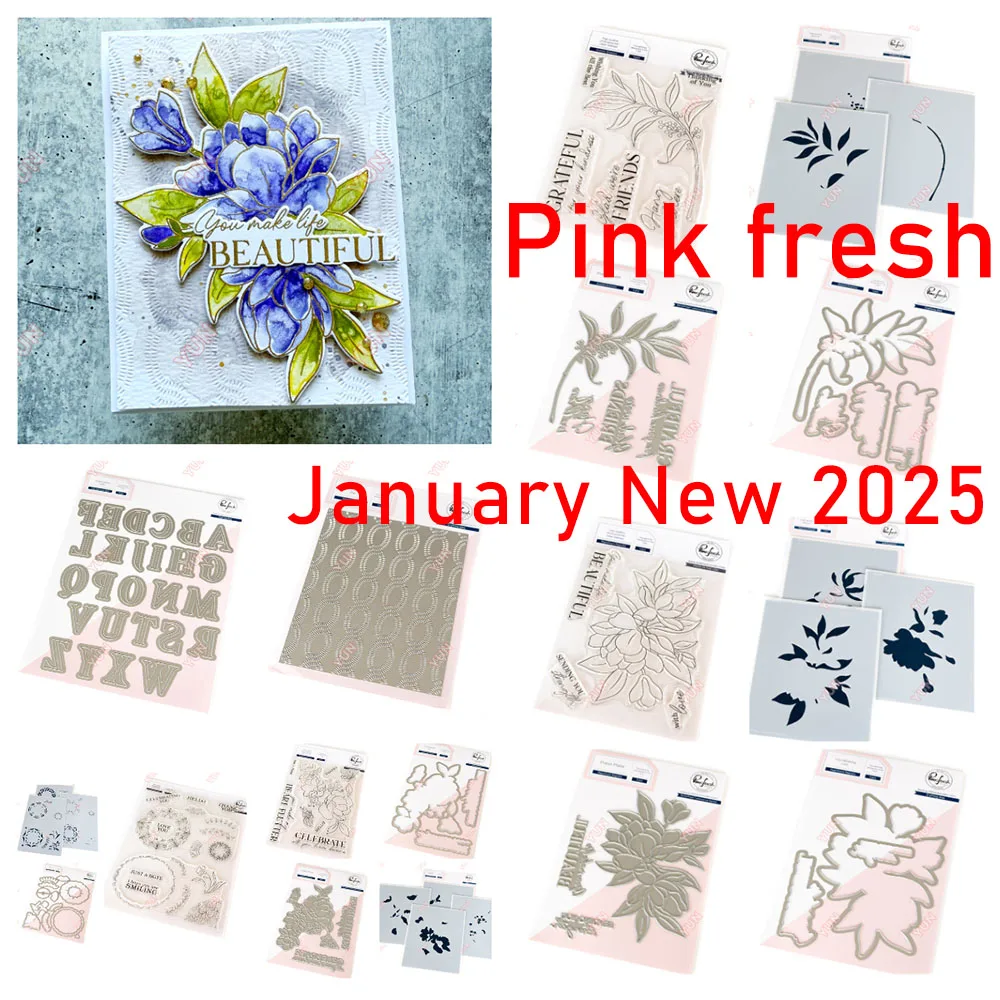 

2025 New Dies Easter Valentine Sentiments Hot Foil Die Butterflies Flower Cutting Dies Stamps Stencil DIY Scrapbooking Card Gift