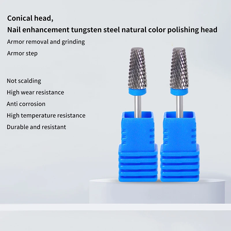 Tungsten Steel Nail Drill Bits Milling Cutter Abrasive Conical Flat Nail Removal Grinding Tool UV Gel Nail Drill Bit Accessory