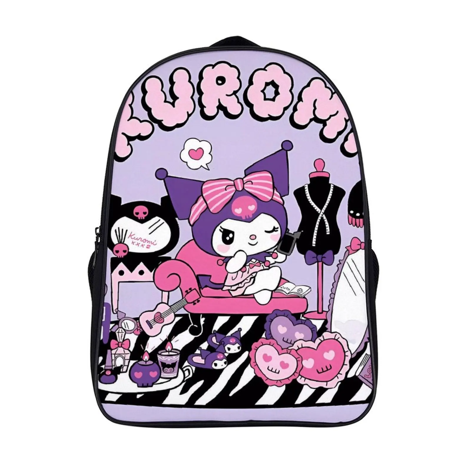 

Cartoon Sanrio Kuromi Fashion Student's Backpack School Bag 16 Inch 2 Compartment Backpack Student Schoolbag