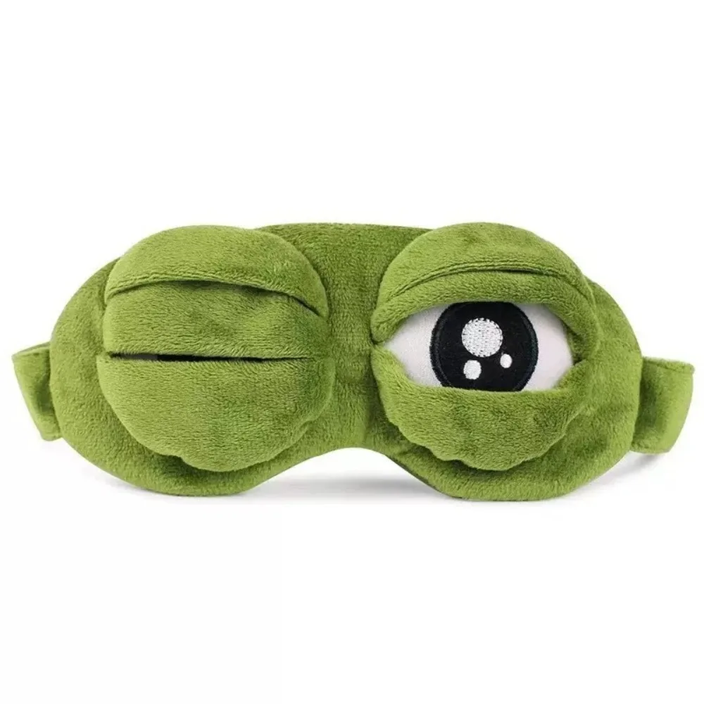 Lovely Cartoon Frog Sleep Eye Mask Skin-friendly Breathable Shading Sleep Mask Green Big Eyes Sleeping Eye Cover Travel Nap