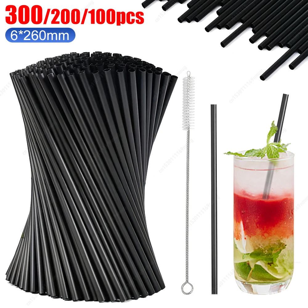 

100-300 шт. черные трубочки для питья с соломинкой, соломинка для коктейлей, многоразовые трубочки для молочного коктейля, принадлежности для свадебной вечеринки, соломинка