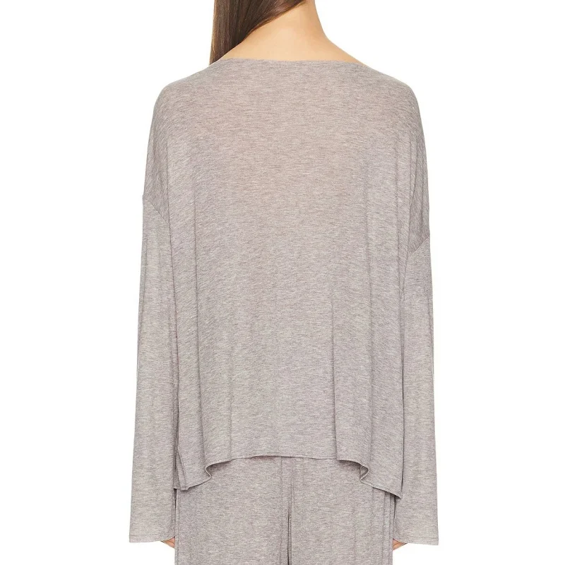 Spring New Women's Large round Neck 3D Tailored Wool Blend Long Sleeve T-Shirt High Quality Fashion Casual Loose Base Top
