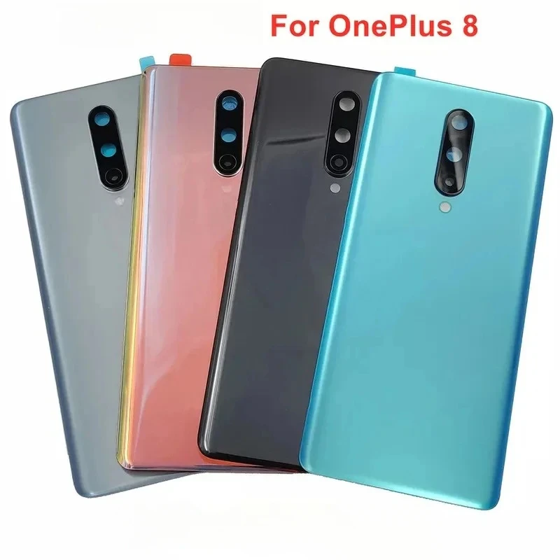 

For OnePlus 8 Battery Cover Hard Back Lid Rear Housing Panel Case With Camera Frame Lens Adhesive