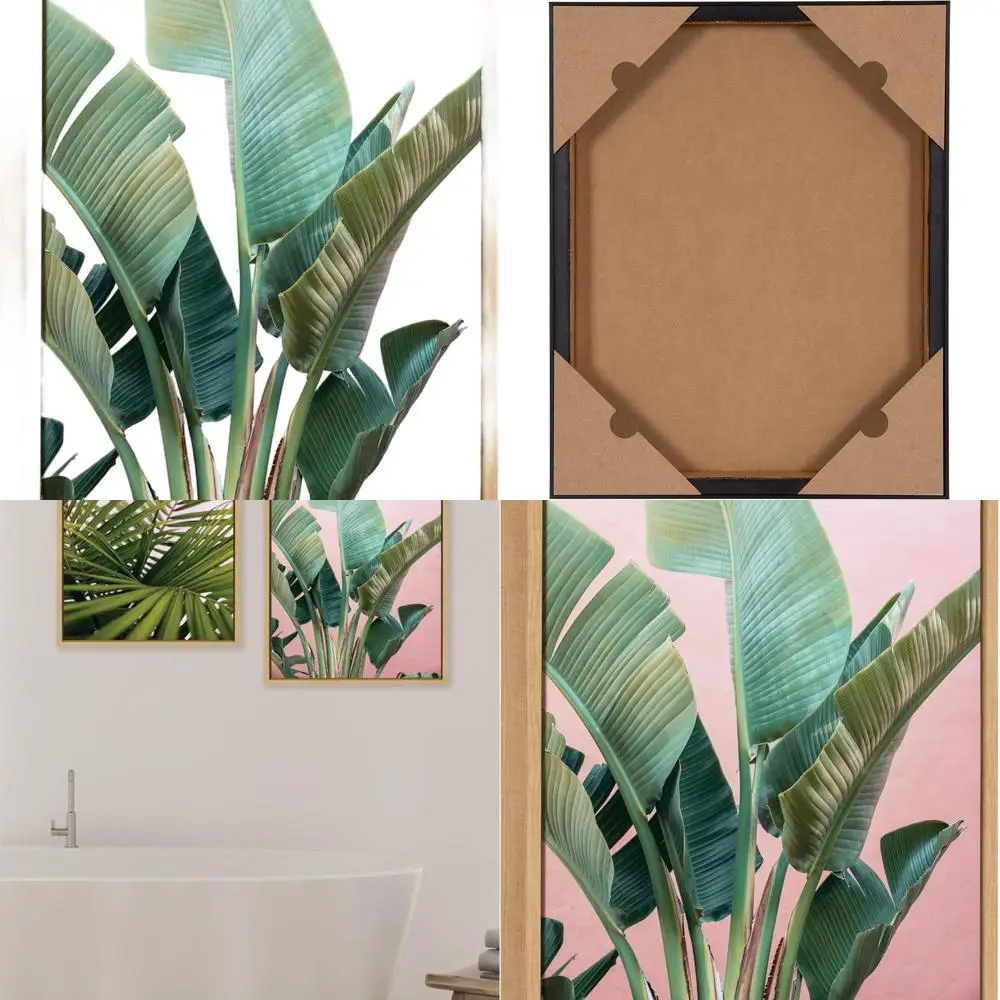 

Alicia Bock's 18x24 Tropic Pink Laurel Sylvie Wall Art - Natural Tropical Plant Canvas