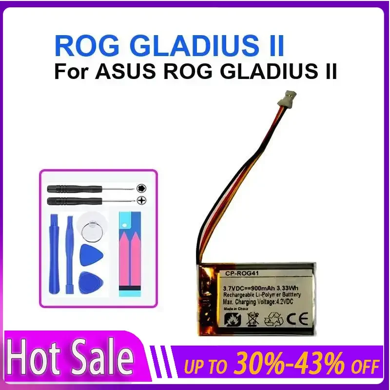 

Новый аккумулятор для мыши Asus ROG Spatha X, Gladius II, STRIX IMPACT II, Pugio II 2, литий-полимерный аккумулятор, сменный 3,7 В, 900 мАч