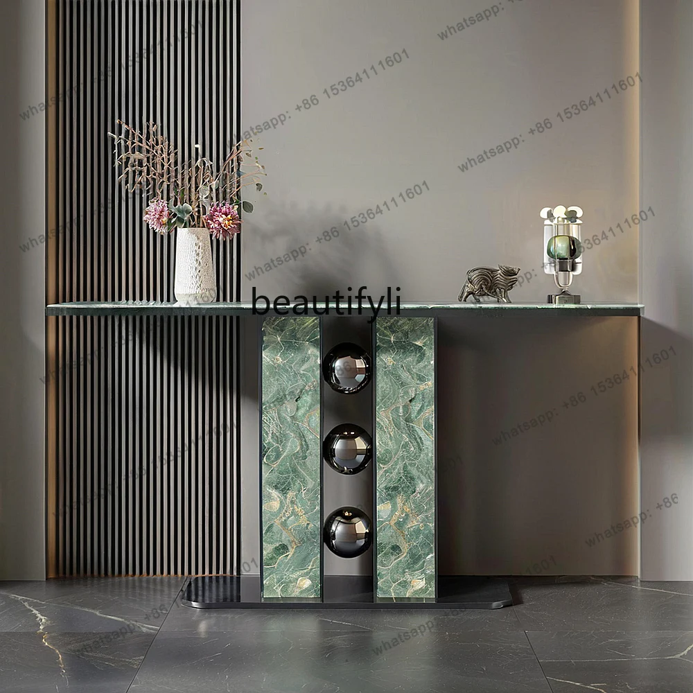 Lucky Pearl Entrance Platform Light Luxury Art Entrance End View Platform Bar Case Entrance Cabinet Long Table