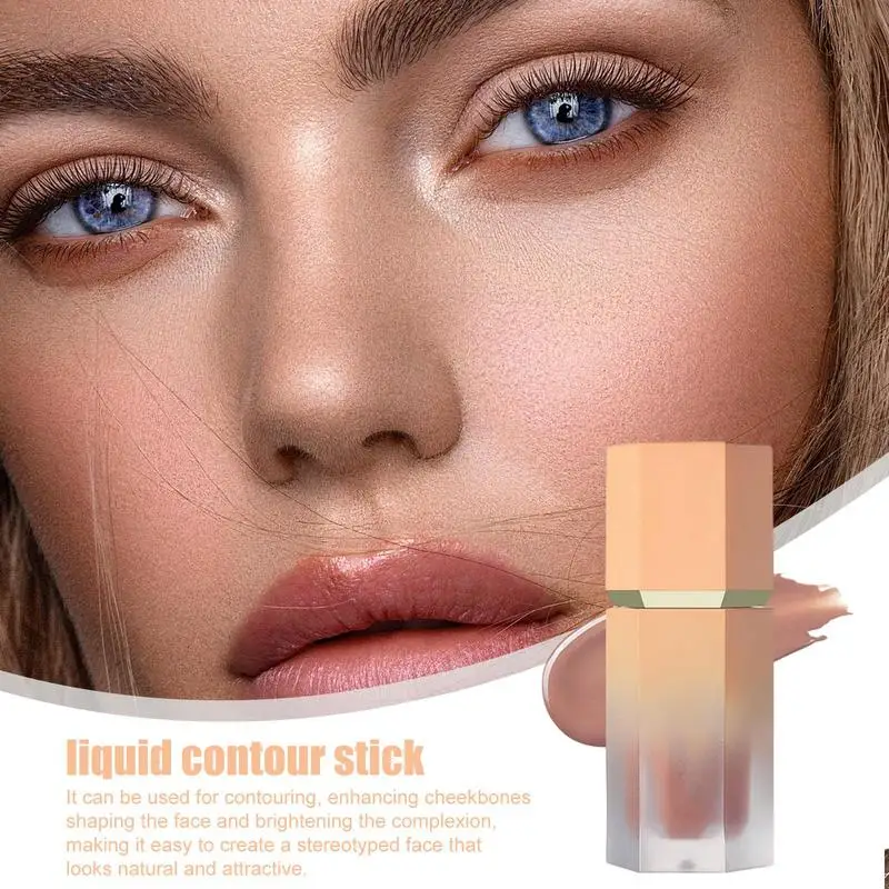 Matte Liquid Contour Stick Natural Waterproof Lasting Nose Shadow Contouring Brighten Face Highlighter Cream Face Makeup