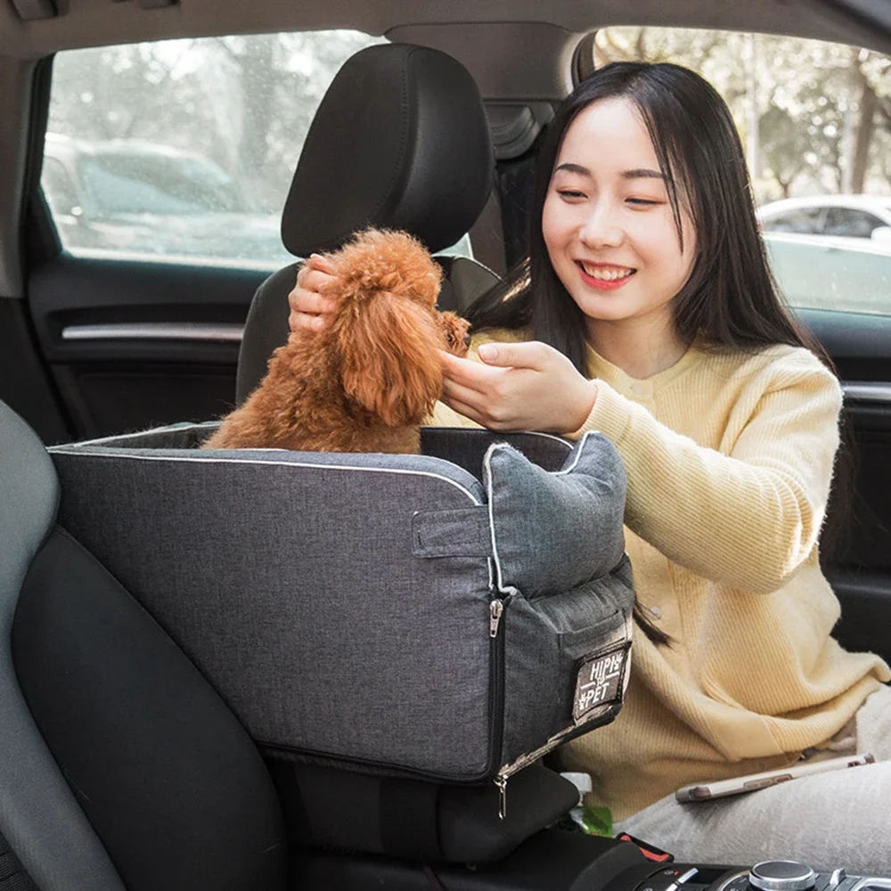 Puppy Cat Bed for Car Portable Dog Bed Travel Dog Carrier Protector for Samll Dogs Safety Car Central Control Pet Seat Chihuahua