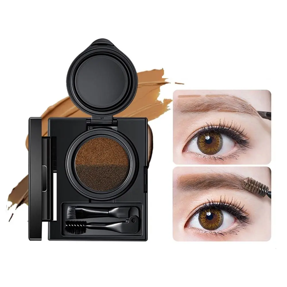 Two-color Eyebrow Dye Cream Fast Drying Waterproof Air Cushion Dye Eyebrow Cream Durable Fadeless Eyebrow Powder Girl