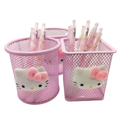 hellokittyCreative Pink Cute Pen Holder Girl Desktop FashionStorage Box Pupils DesktopOrnamentSimpleChildrenPen Holder Wholesale