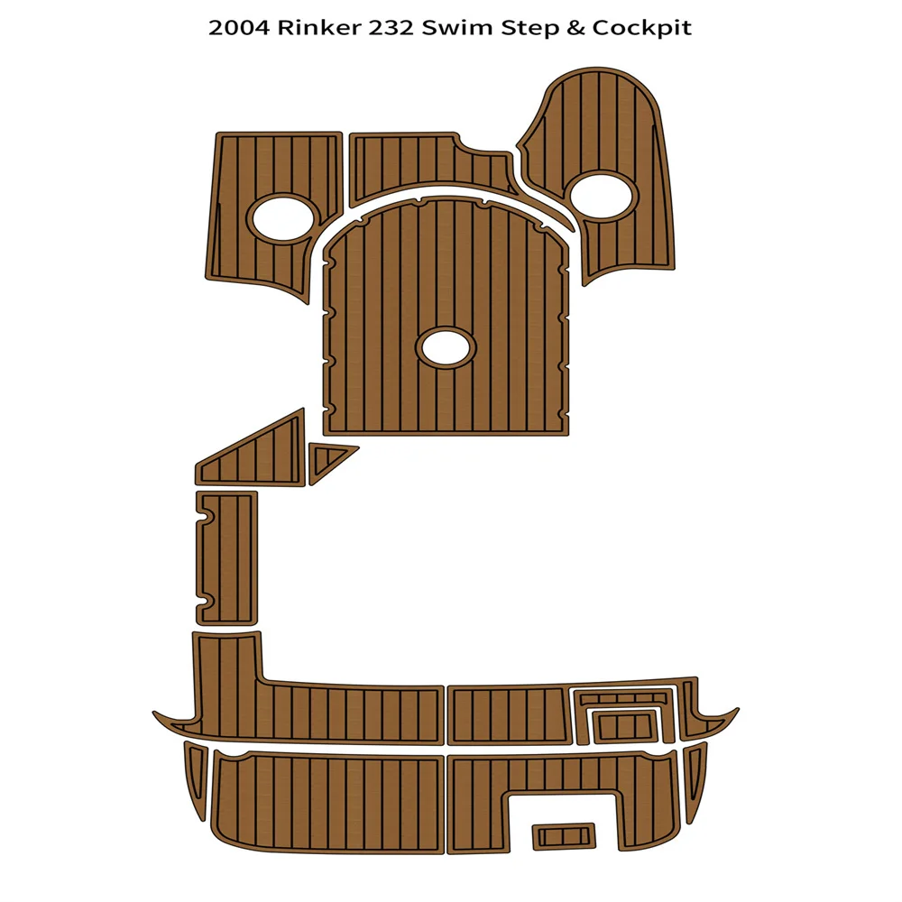 Quality 2004 Rinker 232 Swim Platform Cockpit Pad Boat EVA Foam Faux Teak Deck Floor Mat