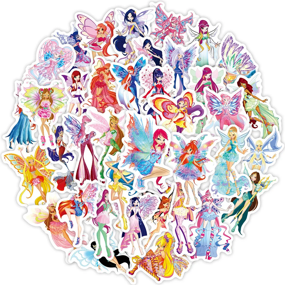 10/30/50PCS Disney Butterfly Princess Series Stickers DIY Phone Laptop Luggage Skateboard Graffiti Decals Fun for Kid Gift