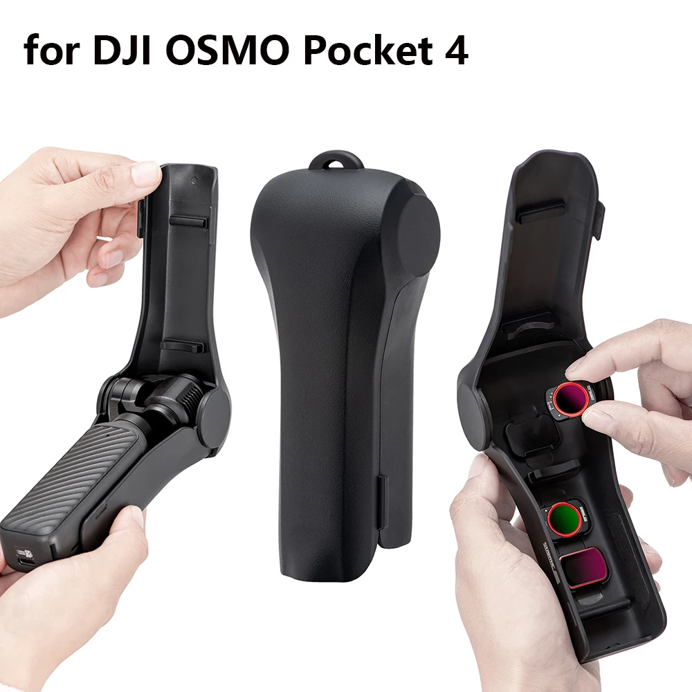 

Protective Shell Lid for DJI OSMO Pocket 4 Flip Design Case Built-in 3 Filter Slots Anti-Scratch Cover Camera Storage Case