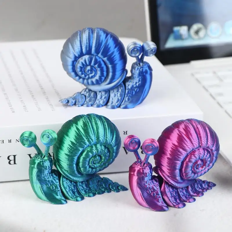 3D Printed Simulated Snail Model Toy Fun Animal Sculpture Ornament Desktop Decoration For Children Gifts Unique Gift