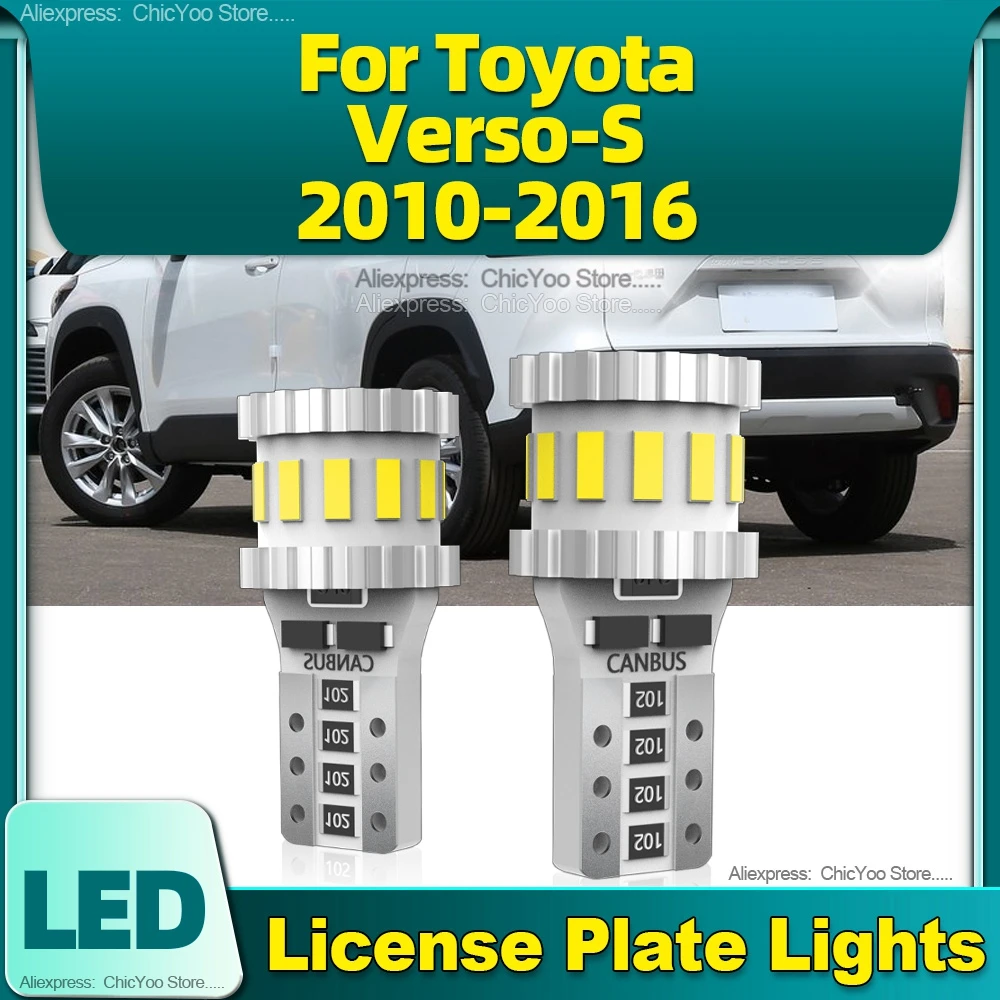 

2Pcs Car Lamps T10 W5W High Quality LED License Plate Light 6000K White For Toyota Verso-S 2010 2011 2012 2013 2014 2015 2016