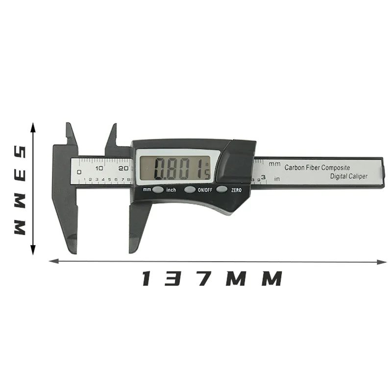 Vernier Calipers Plastic Gauge Micrometer Ruler Measuring Tools Instrument 70mm Electronic Digital Caliper Carbon Fibre