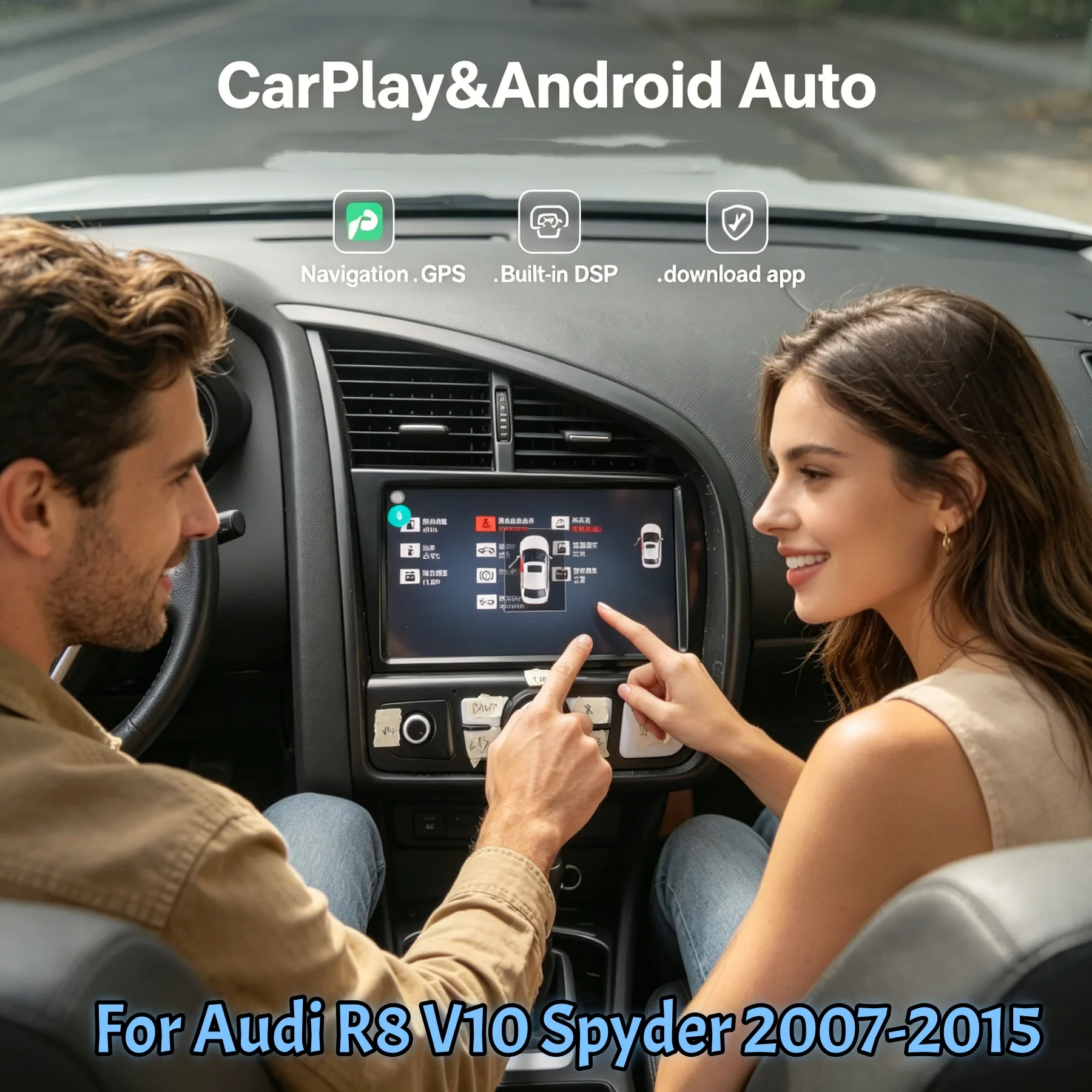 8-дюймовый Android-плеер для Audi R8 Spyder V8 V10 2007-2015, автомобильная стереосистема с GPS-навигацией, сенсорным экраном и мультимедийным проигрывателем, головное устройство, радио.