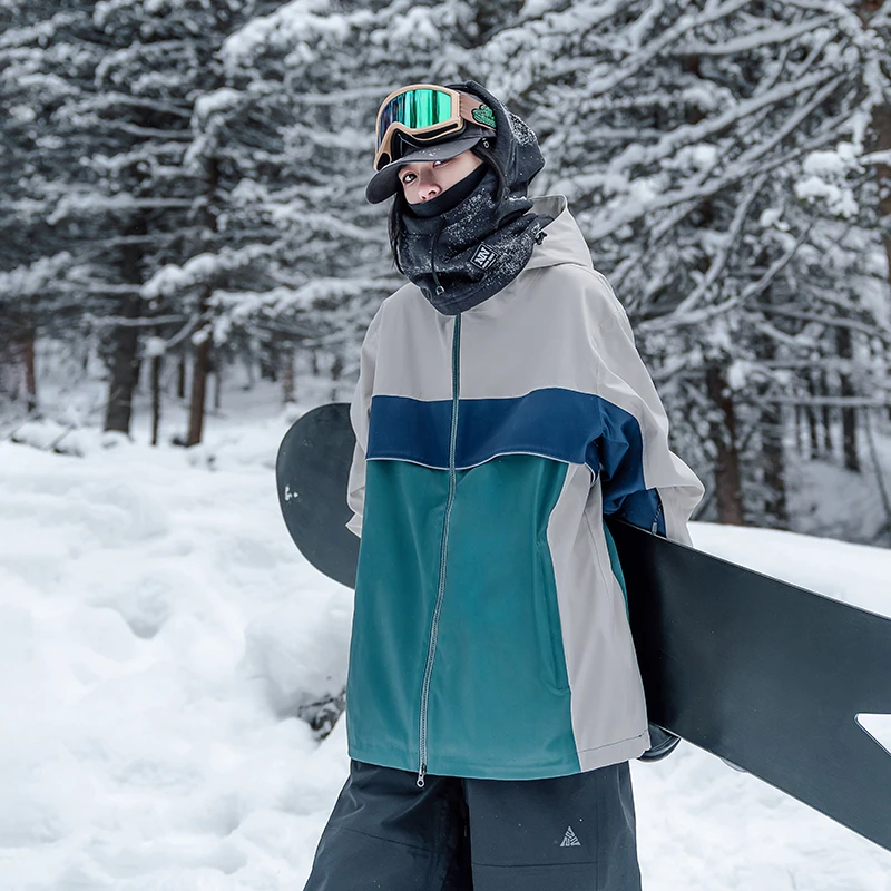 NANDN Kurtka snowboardowa Odzież śnieżna Sweter z kapturem Odblaskowy trend Zagęszczony ciepły i wodoodporny kombinezon narciarski