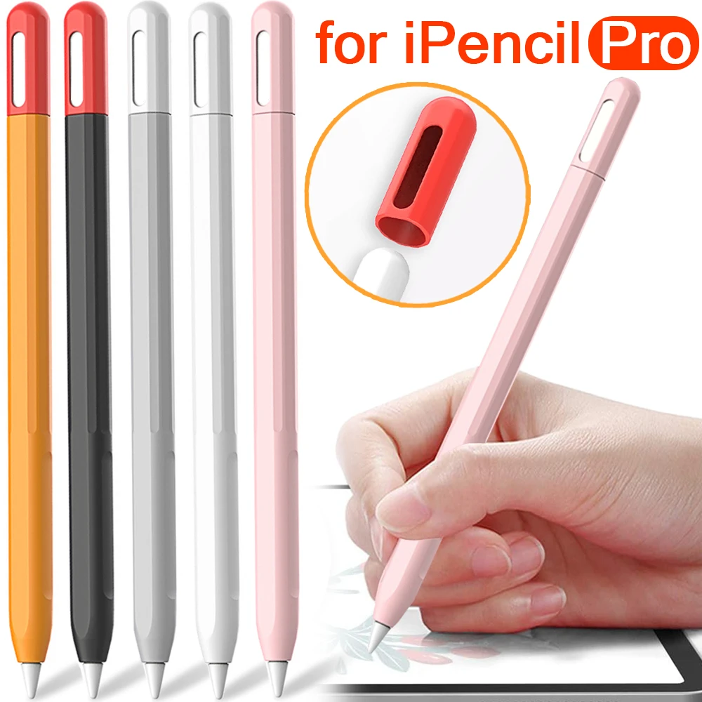 2in 1 Soft Silicone Pen Case Holder for Apple Pencil Pro Protective Cover Sleeve Light Pen Skin Case Cover for Apple IPencil Pro