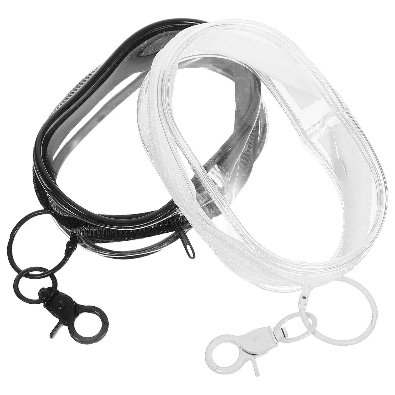 

2pcs Clear White Storage Bag for Data Cable Headphone USB Flash Disk Portable Hanging Small Bag Lightweight PVC Transparent