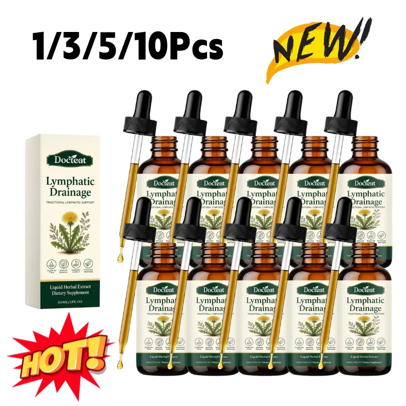 Docteat Lymphatic Drainage Drops Lymph Support Liquid Natural Herbal Formula Gentle Swelling Discomfort Relief Daily Body Care