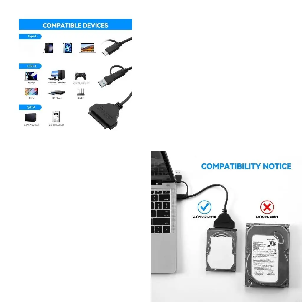 Dense USB version To Satas Link For External two_point_five Foot Hard Operate Data Transfer