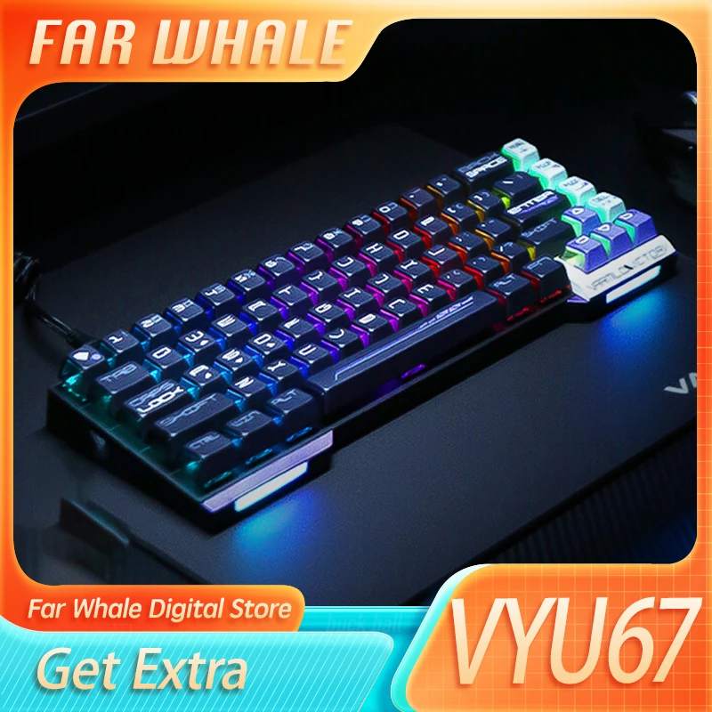 

Varmilo Amilo Mechanical Keyboard Esports Magnetic Axis Aluminum Alloy Wired Hot-Swap Rgb 67key Custom Keyboard For Gamer Gifts