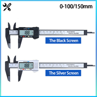 0-150-100mm Digital Caliper Carbon Fiber Vernier Caliper Gauge Micrometer LCD Display Calibrator Ruler Carpentry Measuring Tools