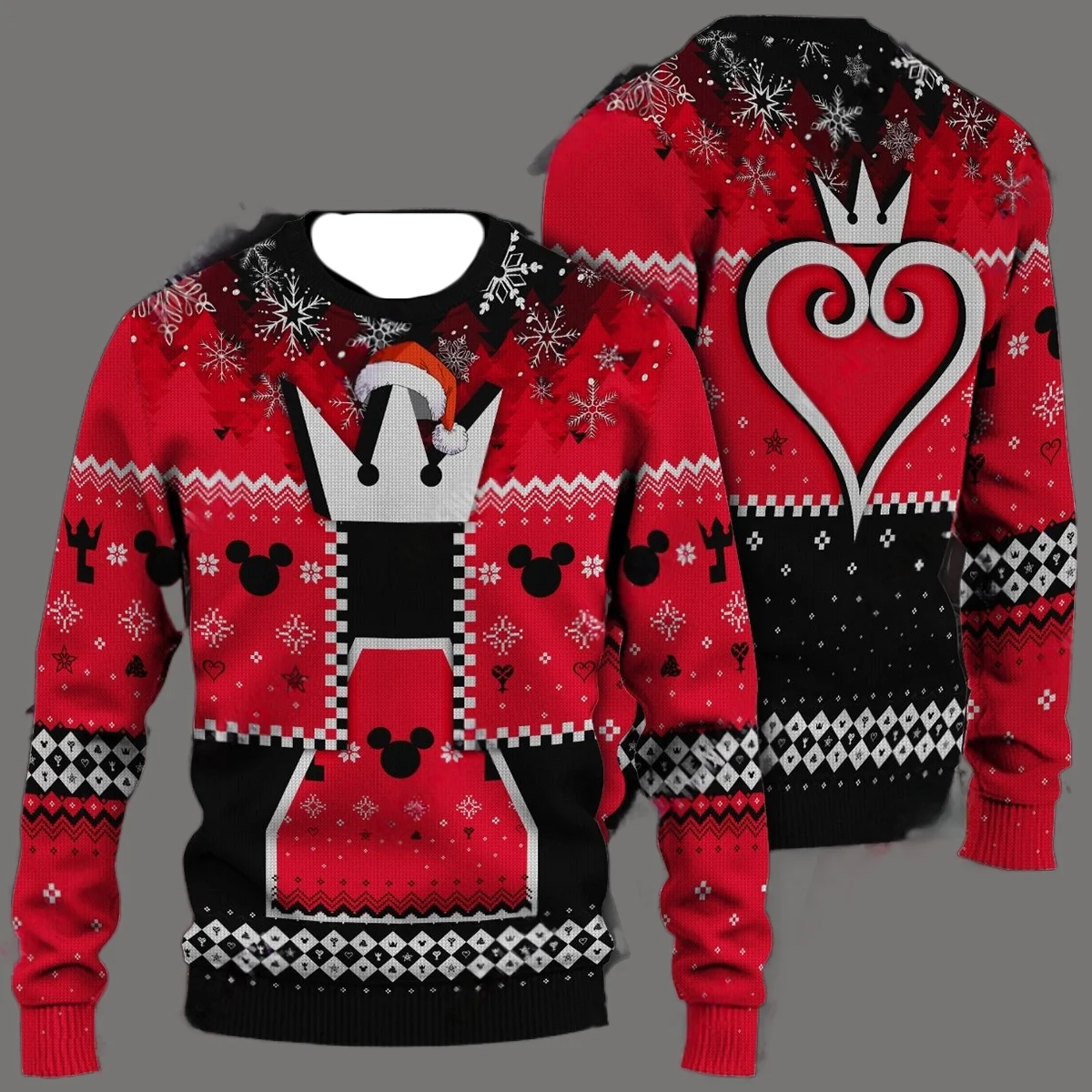 เสื้อฮู้ดลายอนิเมะ Kingdom Hearts สุดฮิต รุ่นใหม่ สำหรับครอบครัว ใส่ในงานปาร์ตี้คริสต์มาส ไซส์ใหญ่พิเศษสำหรับผู้ใหญ่ เสื้อฤดูใบไม้ร่วง/ฤดูหนาว