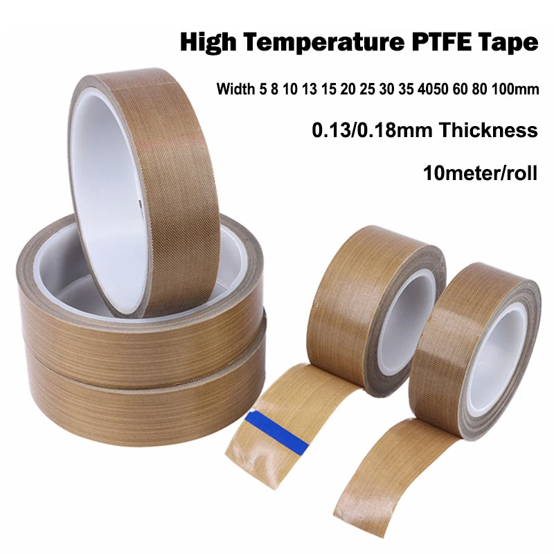 

10m PTFE Coated Fabric Tape Width 5mm ~ 100mm Thickness 0.13mm/0.18mm High Temperature for PTFE Tape Electrical Insulation Tape