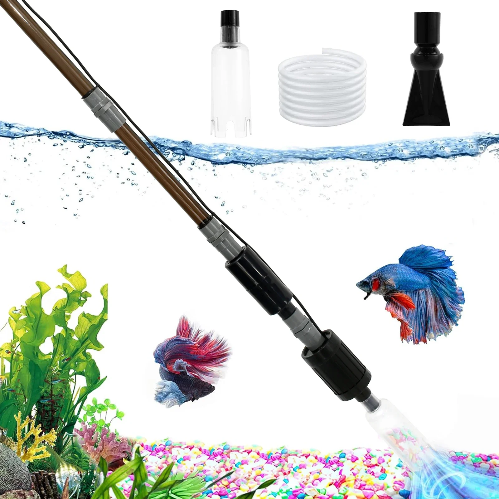 

10W 6 In 1 USB Aquarium Water Change Pump Gravel Cleaning Tool Electric Vacuum Filter Pump for Fish Tank Wash Sand Changing New