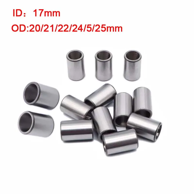 2Pcs Inside Diameter 17mm Bearing  Inner Guide Sleeve Bearing Steels Wear Resistant Bushing Steel Sleeve