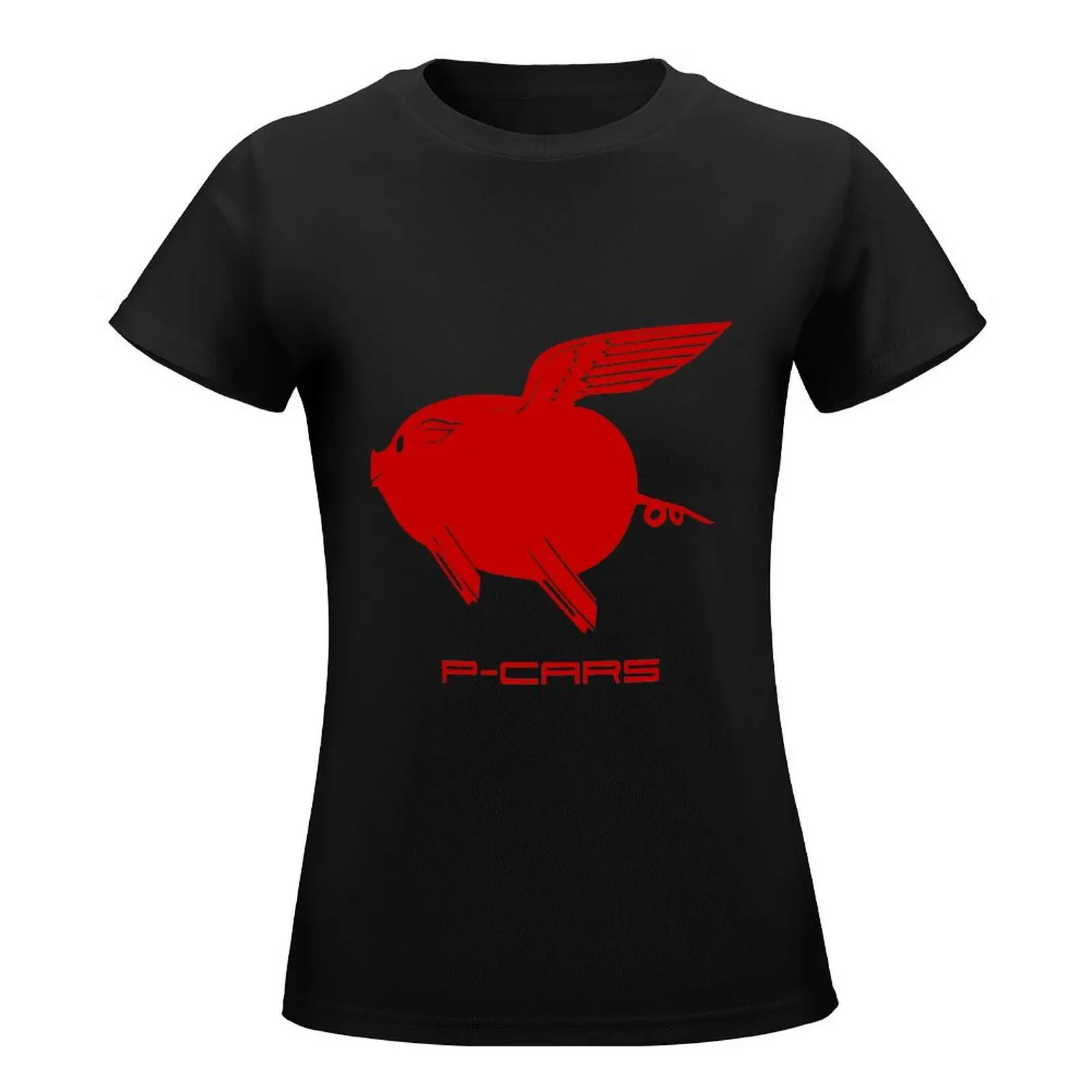 Flying P-Cars Red Pig T-Shirt summer tops kawaii clothes graphics Aesthetic clothing t-shirt dress for Women long