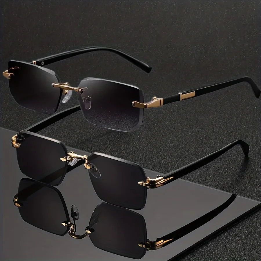 2 قطعة للجنسين متعدد الألوان عادية شخصية ريترو بدون شفة نظارات مربعة للحياة اليومية في الهواء الطلق عطلة الشاطئ الشارع التصوير الفوتوغرافي #3