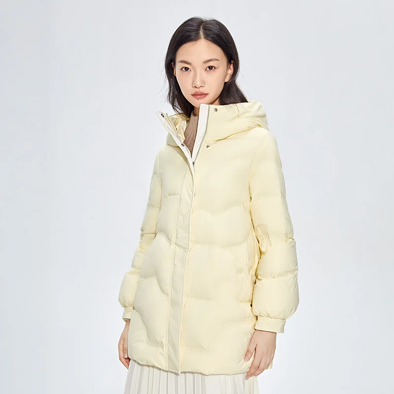 เสื้อแจ็คเก็ตพัฟเฟอร์มีฮู้ดทรงโคโคนสำหรับผู้หญิง รุ่น Y289177Y ของ Chericom ดีไซน์ทันสมัย ความยาวปานกลาง ให้ความอบอุ่น พร้อมซิปด้านหน้า