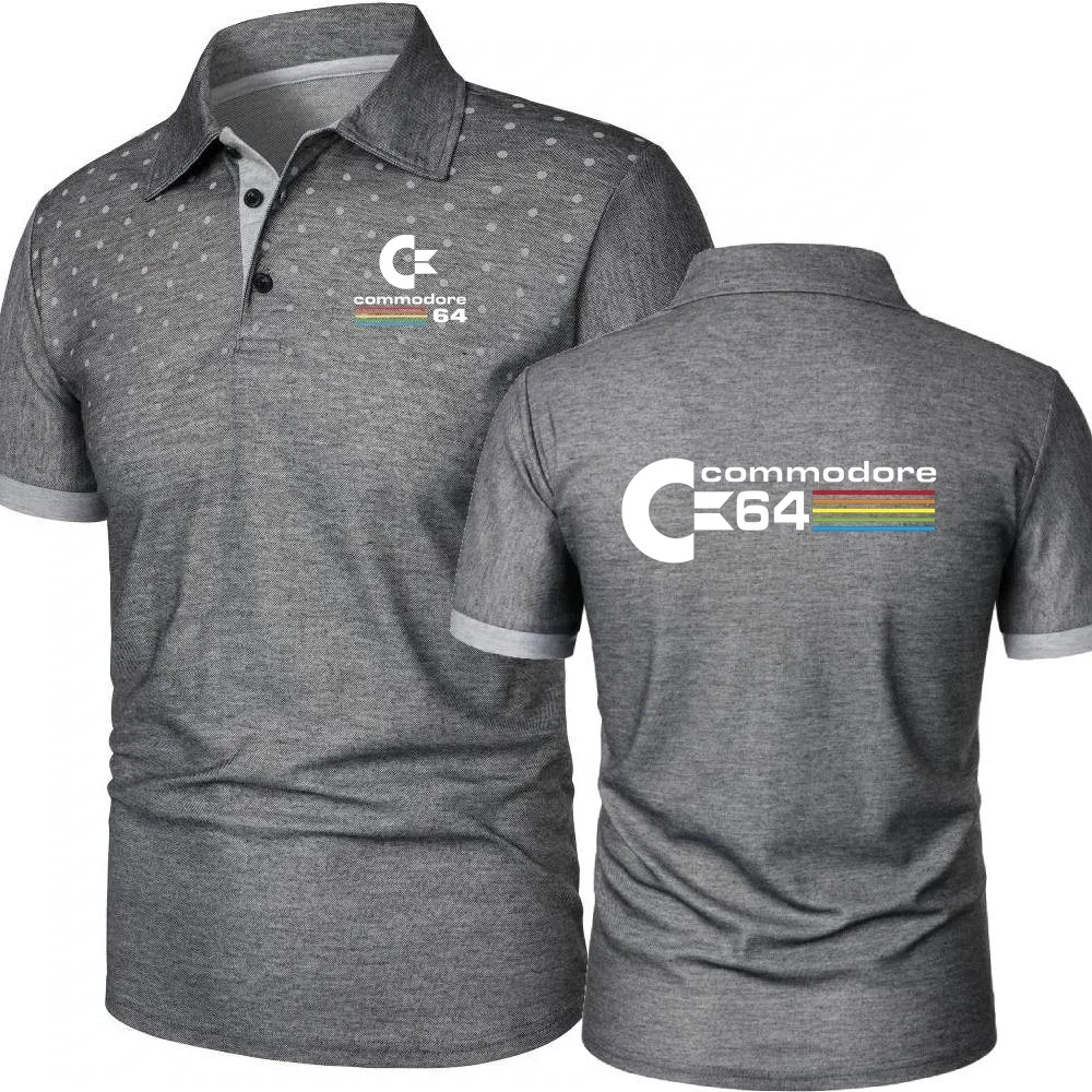 Nueva camiseta Polo Commodore 64 C64 Amiga Computer, camiseta de manga corta para hombre, camiseta deportiva para Fitness para oficina, camiseta POLOS con estampado 3D