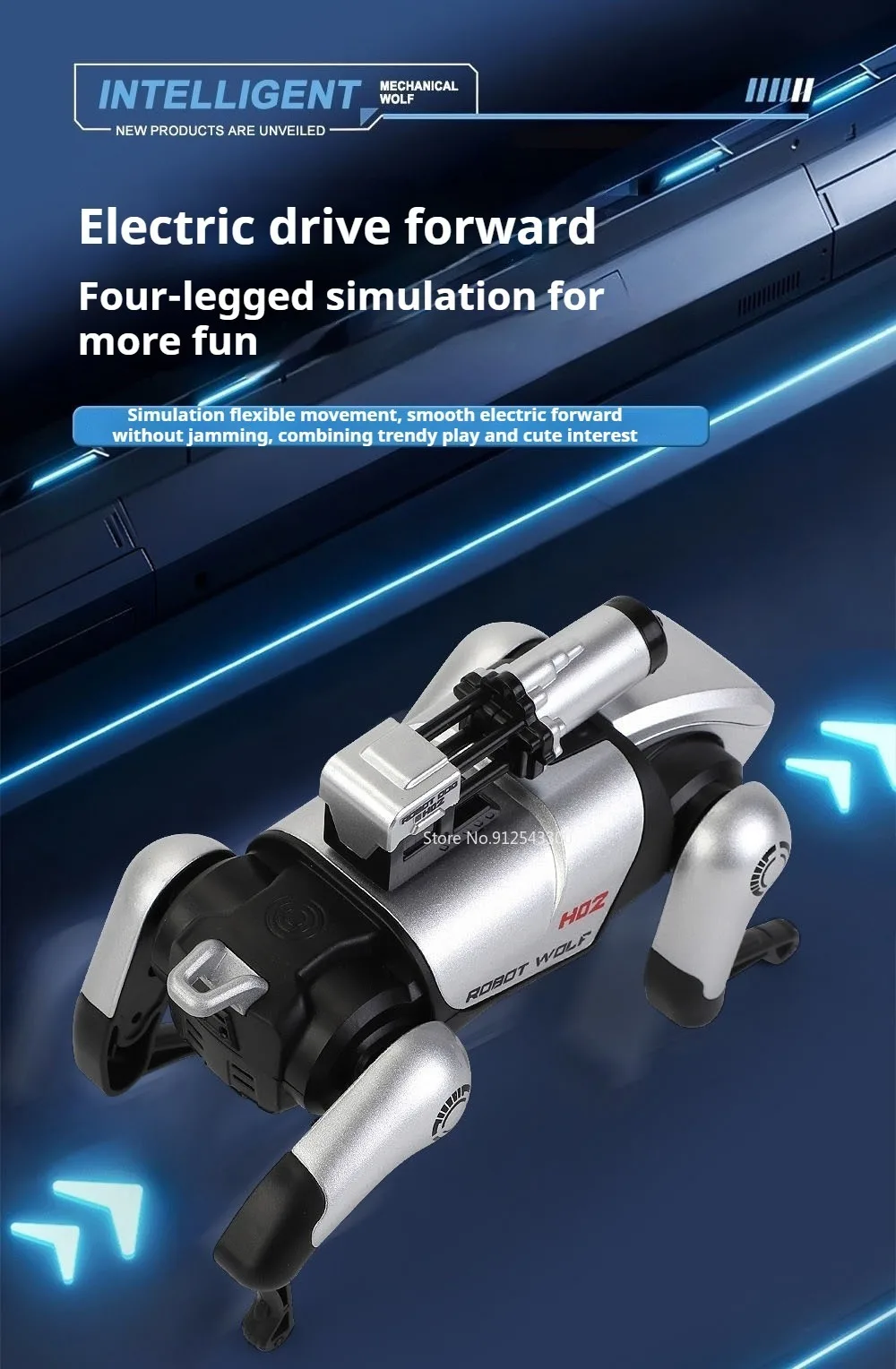 Legierung Mechanische Wolf Technologie Maschine Modell Spielzeug Intelligente Walking Sound Licht Touch Sensing Roboter Spielzeug für Jungen Geschenke – Detail 7