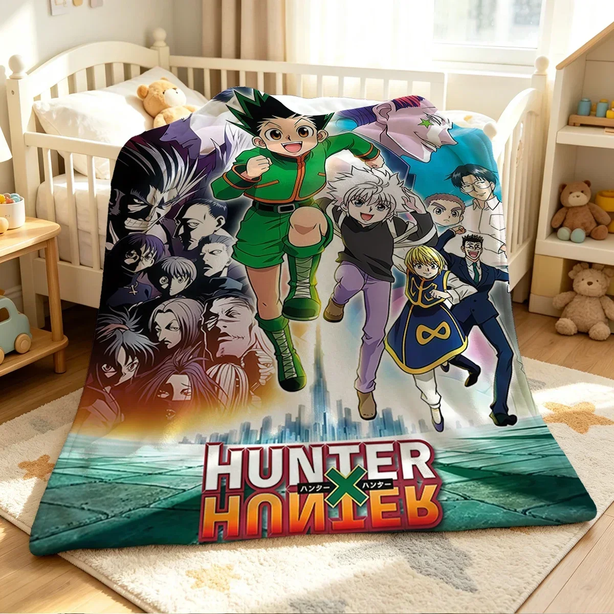 Hunter x Hunter Blanket Soft Cozy Throw for Sofa Bed Festive Holiday Decor Gift for Kids and Adults, Lightweight and Warm