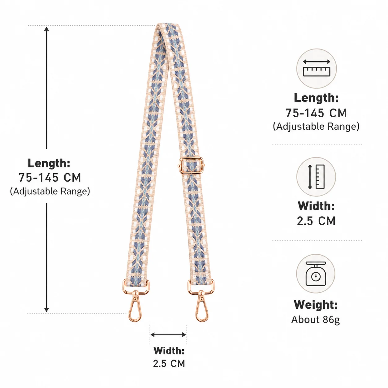 Strong Metal Clip Bag Strap