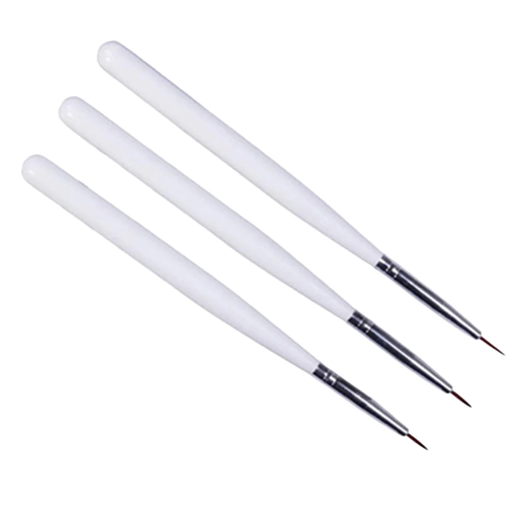 3 Stück Nagelkunst-Stifte, lichtbeständig, weich, dünn, polnisches Pinsel-Werkzeug für schöne 3D-Designs, weißer Punktier-Malstift