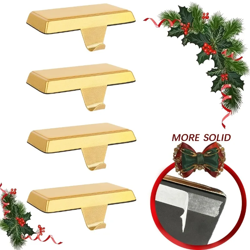 4pcs Christmas Sock Stand for Cloak Weighted Stockings Stand Mantle Frame Christmas Party Decoration Ornament Hanging Storage