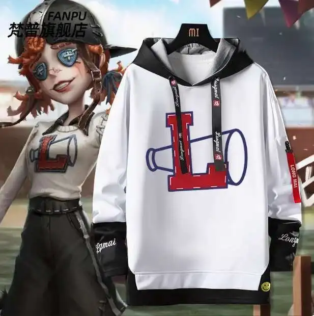 

Anime Identity Ⅴ Cheerleader Fake Two-Piece Hooded Hoodie Cosplay Autumn Winter Men Women Coat Loose Jacket Tops anime