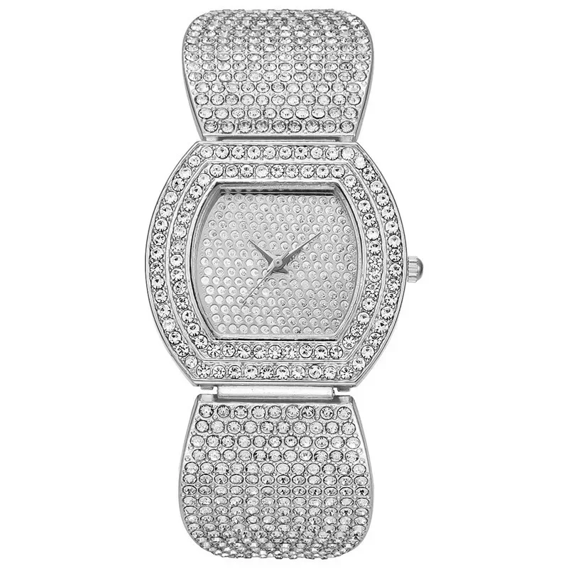 

Luxury Full Diamond Women Bracelet Watch Set Fashion Stainless Steel Band Quartz Watches Relogio Feminino Montre Femme