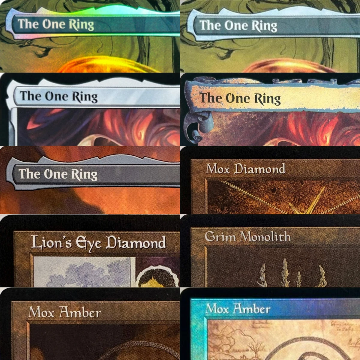 LK3 Lion's Eye Diamond Mox Amber Mox Diamond Sol Ring The One Ring Grim Monolith Cartes Proxy TCG de Haute Qualité (Noyau Noir)