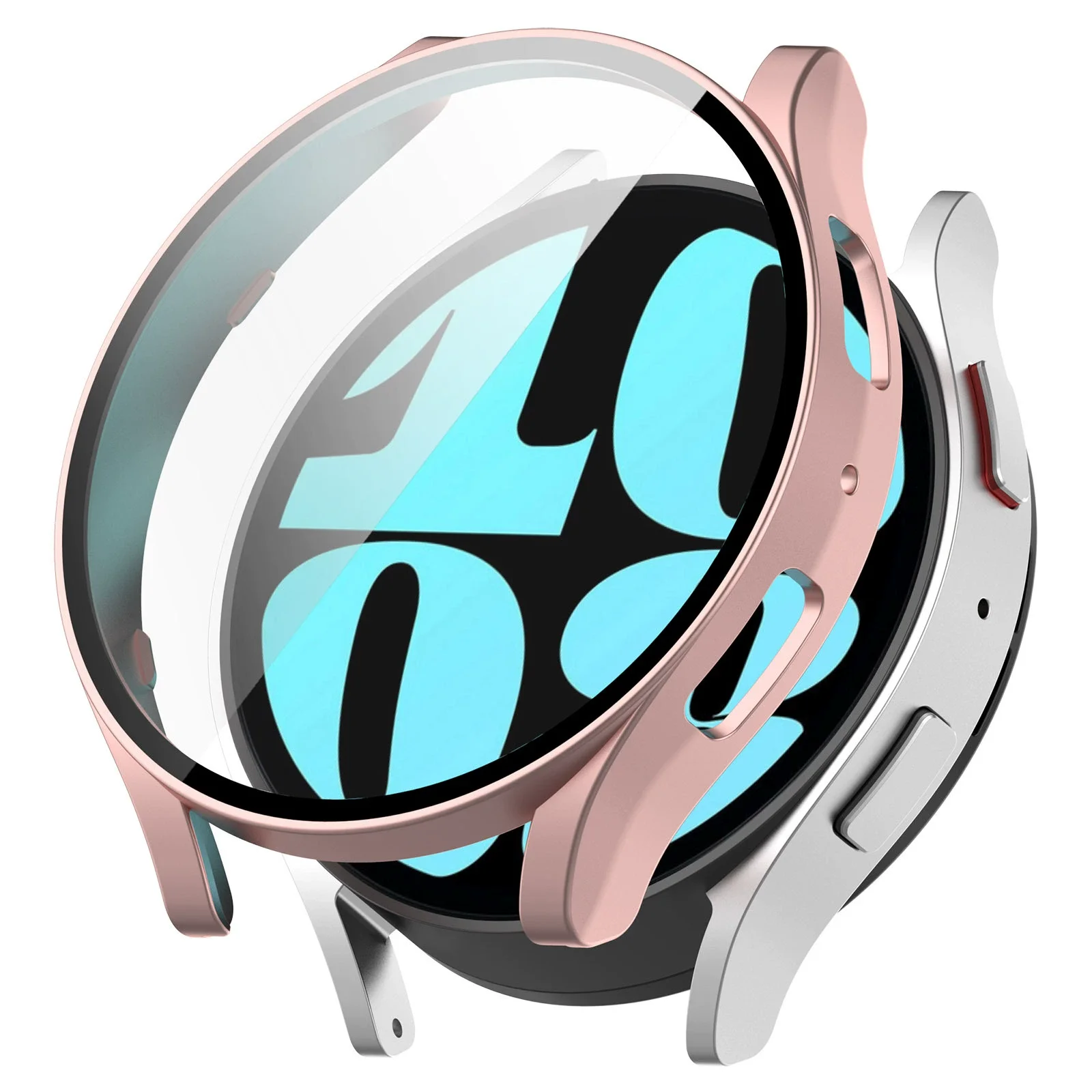 زجاج وحافظة لساعة سامسونج جالاكسي ، غطاء بي سي ، واقي ممتص للصدمات من جميع الاتجاهات ، ملحقات ، 40 مللي متر ، 44 مللي متر ، 6