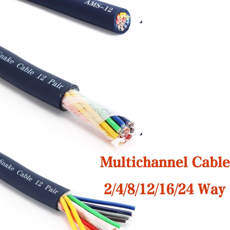 Multichannel Cable 2/4/8/12/16/24 Way Multi-core Audio Stage Signal Mixing XLR Male /Female Rainbow Cable ﻿