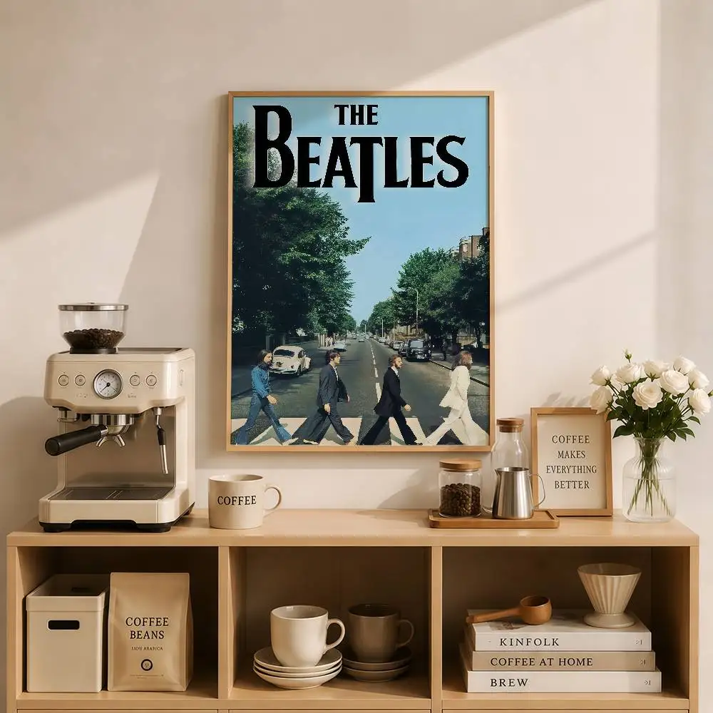 Vintage Famous Rock Band T-he-b-beatles Posters Wall Art Retro Painting Home Room Cafe Club Dorm Wall Decor